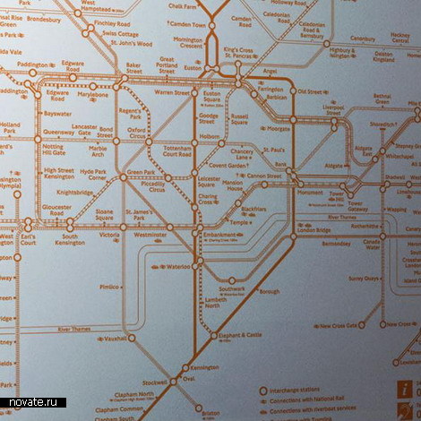 Зеркало с картой лондонского метро