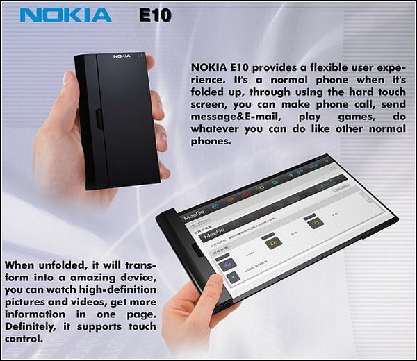 Nokia E10 – телефон с экраном, как у планшета