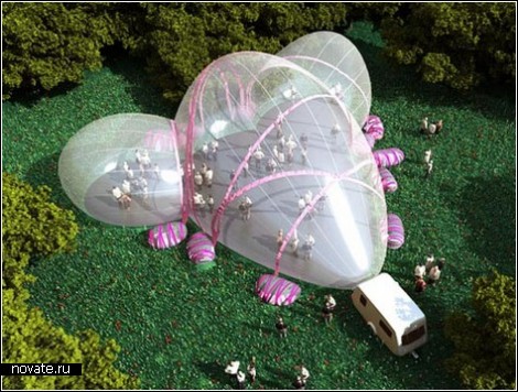Надувной павильон – архитектура пузырей из жвачки