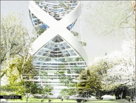 Спиральный небоскреб для тех, кто мечтает о собственном саде