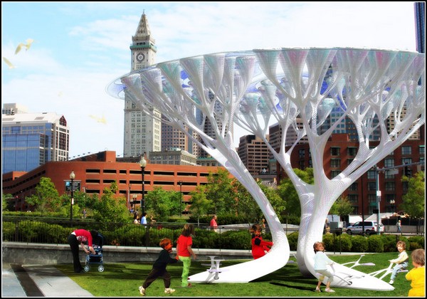 Искусственные деревья Treepods спасут экологию Бостона