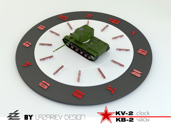 Настенные часы в виде танка от Lazariev Design