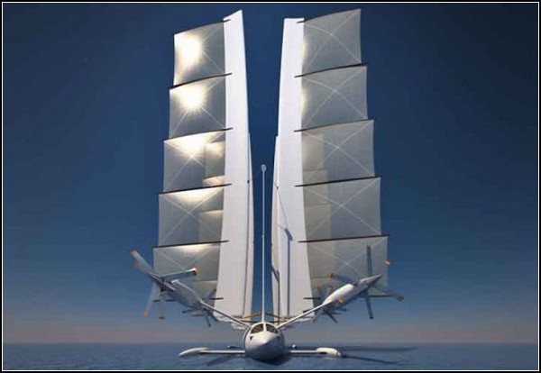 Яхта Octuri Wind Powered Yacht, которая может превратиться в самолет