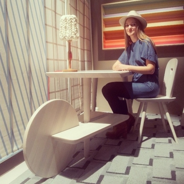 Лера Моисеева и ее стол на выставке в Милане. Фото взято из http://instagram.com/adrussia#