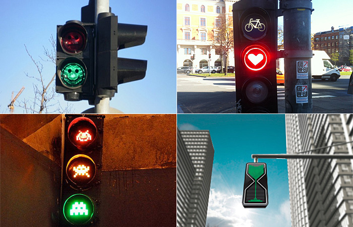 Необычные светофоры в разных городах мира.