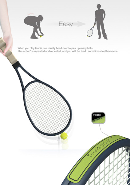 Tennis Picker позволяет подобрать мяч не нагибаясь.