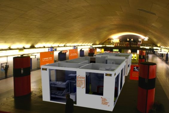 Временная интерьерная инсталляция от Ikea в парижском метро