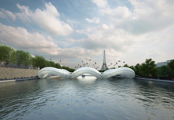 Через воду по воздуху. Креативный проект моста в Париже
