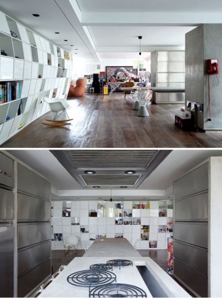 Квартира Bookcase Apartment от Triptyque Studio в Бразилии