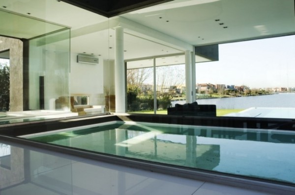Black Modern House минималистский дом с бассейнами в Аргентине