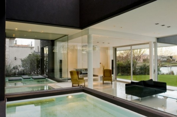 Black Modern House минималистский дом с бассейнами в Аргентине