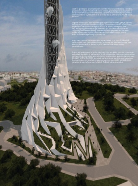 Индустриально-органическая архитектура здания TV-Radio tower, расположенного в турецком заповеднике 
