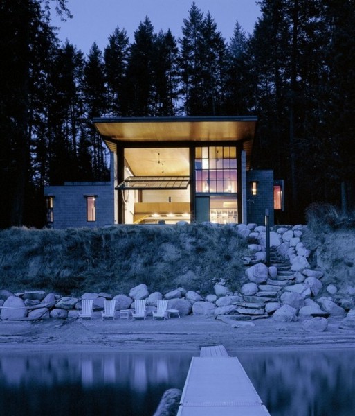 Современный лесной отель Chicken Point Cabin от Olson Kundig Architects