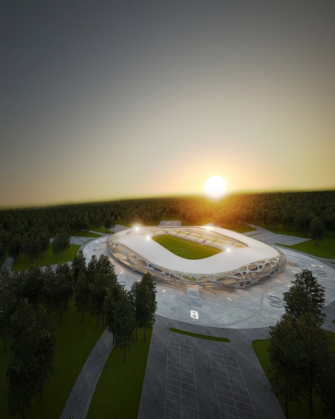 Новый стадион для белорусского футбольного клуба FC Bate Borisov от OFIS arhitekti
