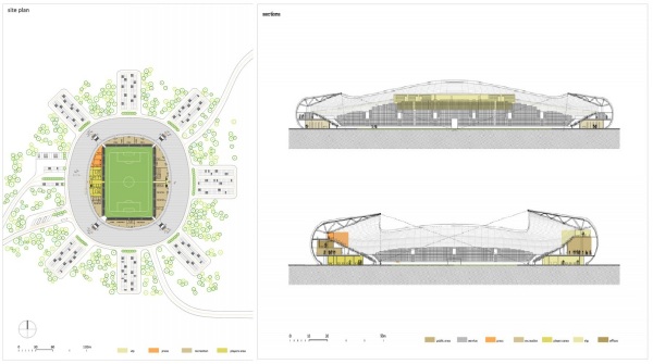 Новый стадион для белорусского футбольного клуба FC Bate Borisov от OFIS arhitekti