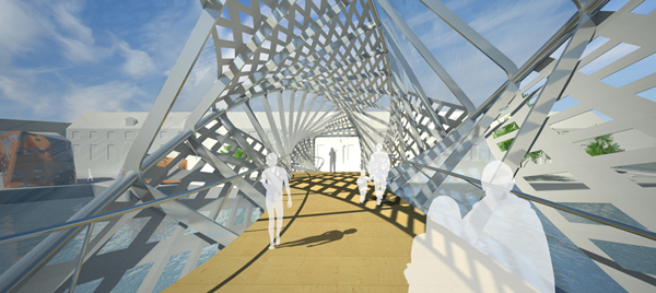 Helixxx Bridge – футуристический мост символизирующий элементы герба Амстердама