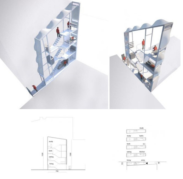 Концепт самого узкого в мире дома от польских архитекторов