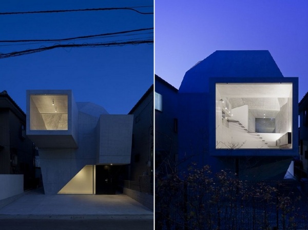 Фантастическая бетонная геометрия дома House in Abiko в Японии