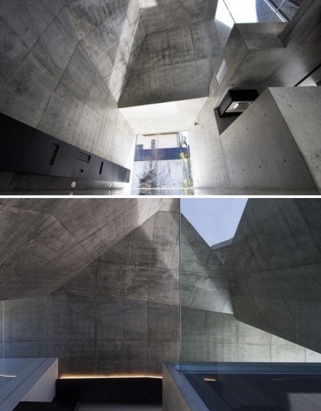 Фантастическая бетонная геометрия дома House in Abiko в Японии