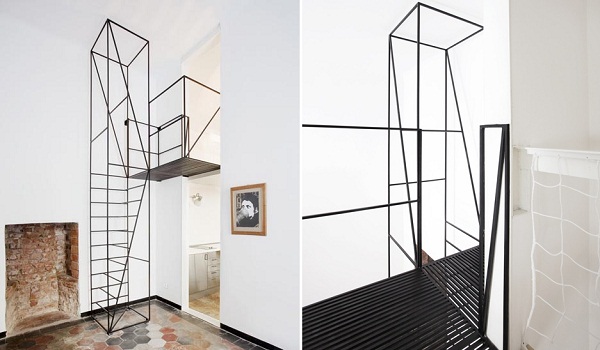Metal Staircase - уникальная каркасная лестница в обновленной миланской квартире