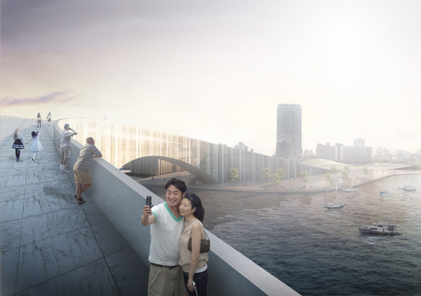 Проект многоцелевой инфраструктуры Moon Bridge от JAJA Architcts в Тайвне