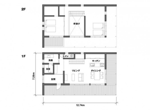 Открытая планировка современного японского дома