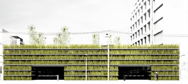 Зеленая паркинг-галерея Shinjuku Gardens. Эко-проект от Cheungvogl в Токио