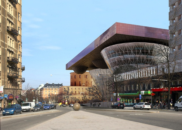 Проект футуристического здания библиотеки в Стокгольме от Budi Pradono Architects