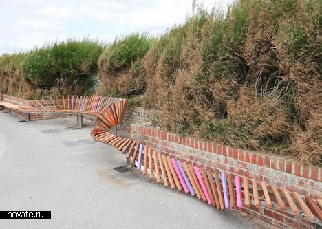 Longest Bench - самая длинная мире уличная скамья от британцев из Studio Weave