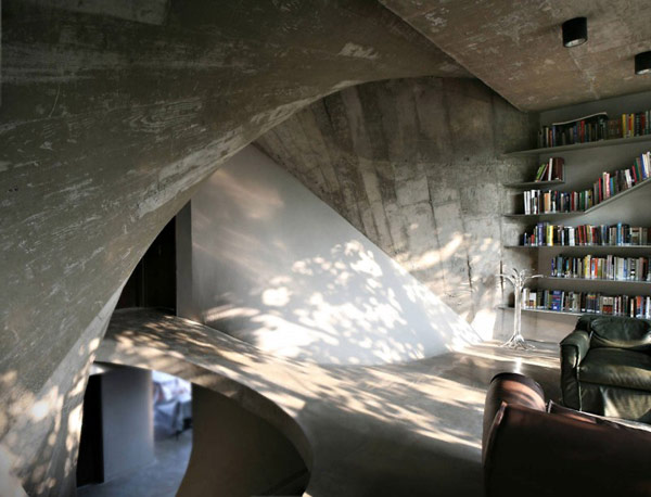 Tea House and library – лесной дом-пещера от Archi-Union Architect