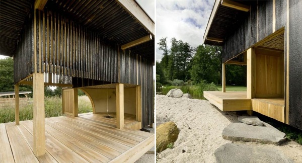 Медитативный чайный домик Black Teahouse от A1Architects