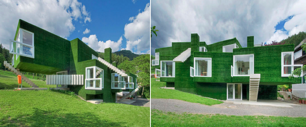 Жилой дом Astroturf Covered Concrete House от Weichlbauer und Ortis в Австрии