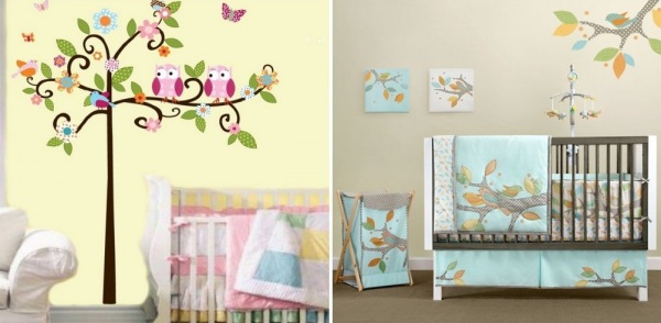 «Птичий» декор интерьеров детской комнаты для девочек и мальчиков
