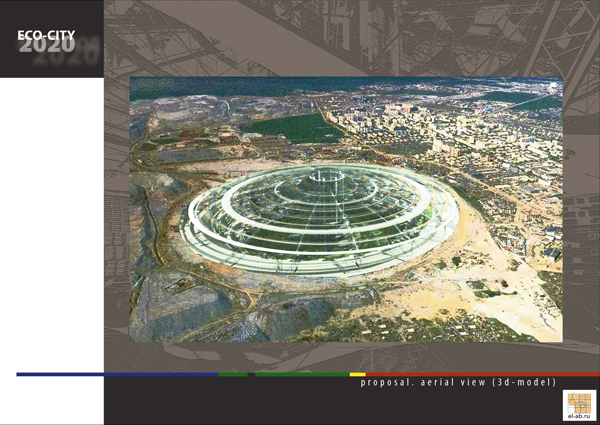 Проект эко-города будущего, расположенный внутри гигантского восточносибирского кратера от AB Elis Ltd