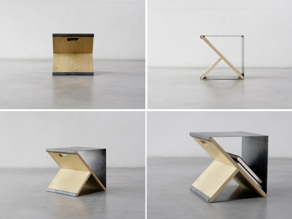 Steel Stool – портативный стул и элемент корпусной мебели от Noon Studio