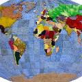Американский дизайнер создал карту мира из старых губок