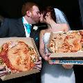 Британский молодожёны заказали свадебную пиццу с собственными портретами