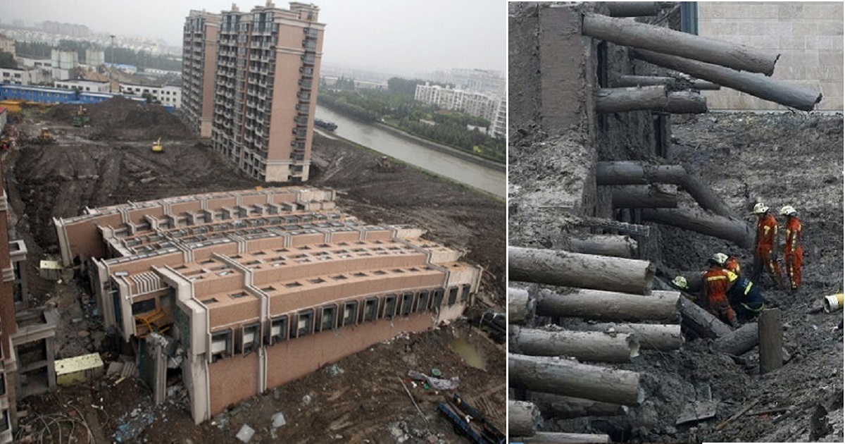 Упавшие дома в китае фото