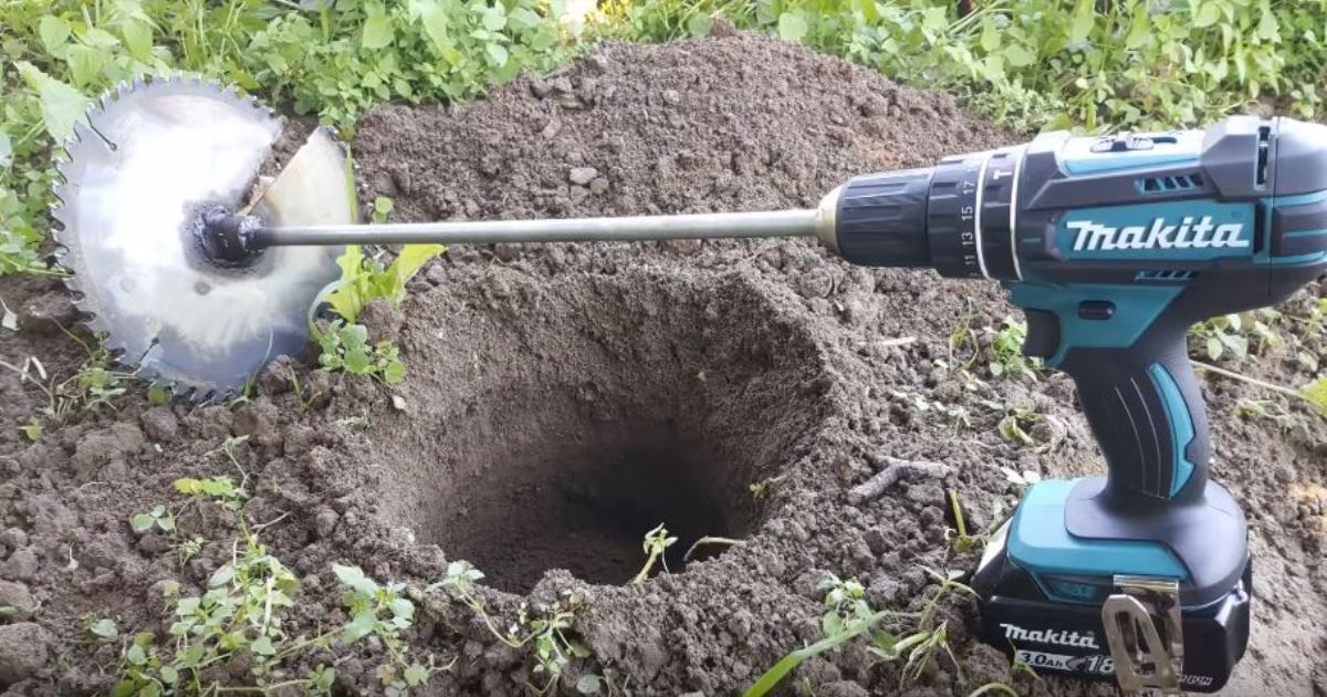 Самодельный земляной Бур для столбов. Садовый бур из старого алмазного диска